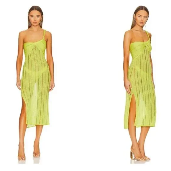 Cult Gaia June Knit Coverup In Citron - Picture 2 of 7